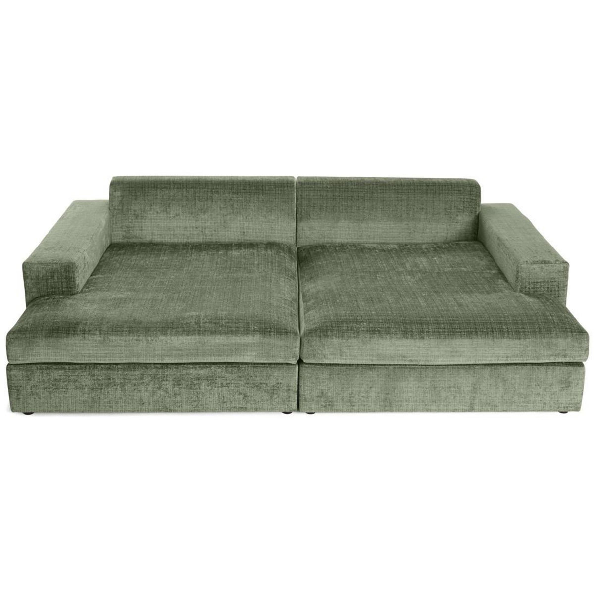 LISA DESIGN Collins - canapé droit 4 places avec double méridienne - assise profonde - en velours texturé