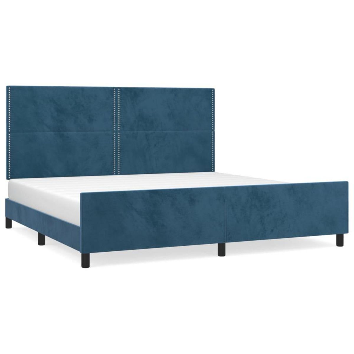VIDAXL Cadre de lit sans matelas bleu fonce 200x200 cm velours