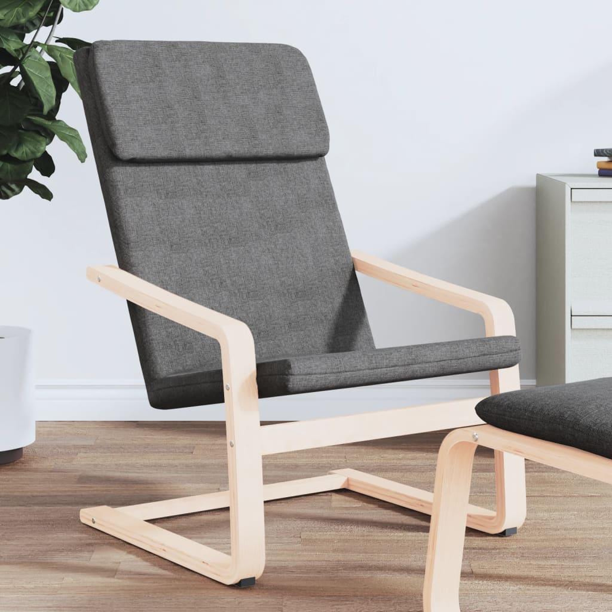 Voir la diapositive 1 : VIDAXL Chaise de relaxation Gris fonce Tissu