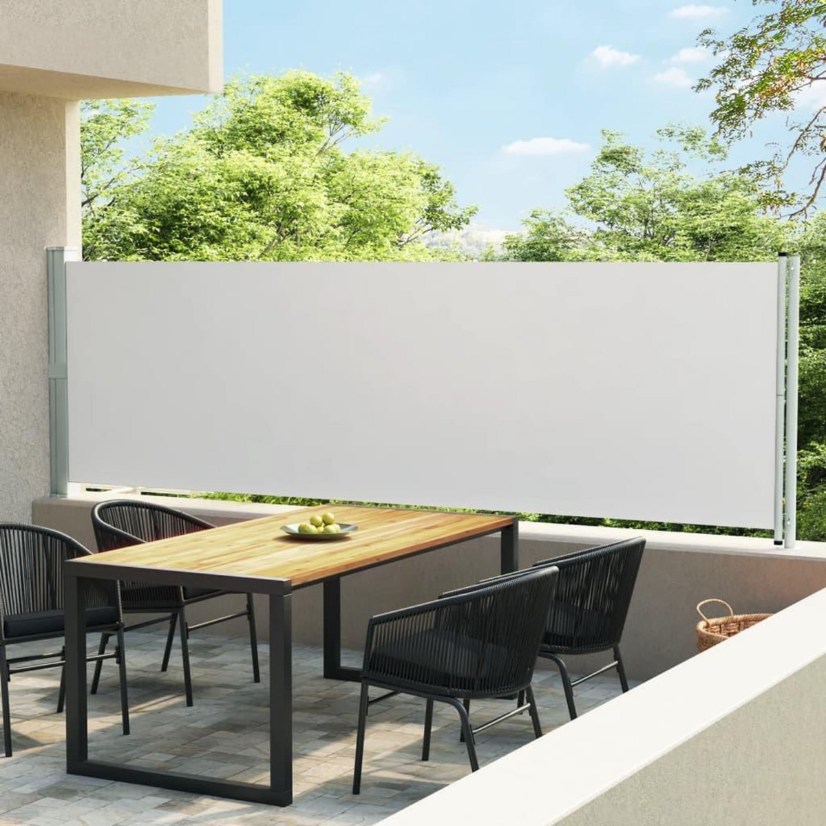 VIDAXL Auvent lateral retractable de patio 140x600 cm Creme