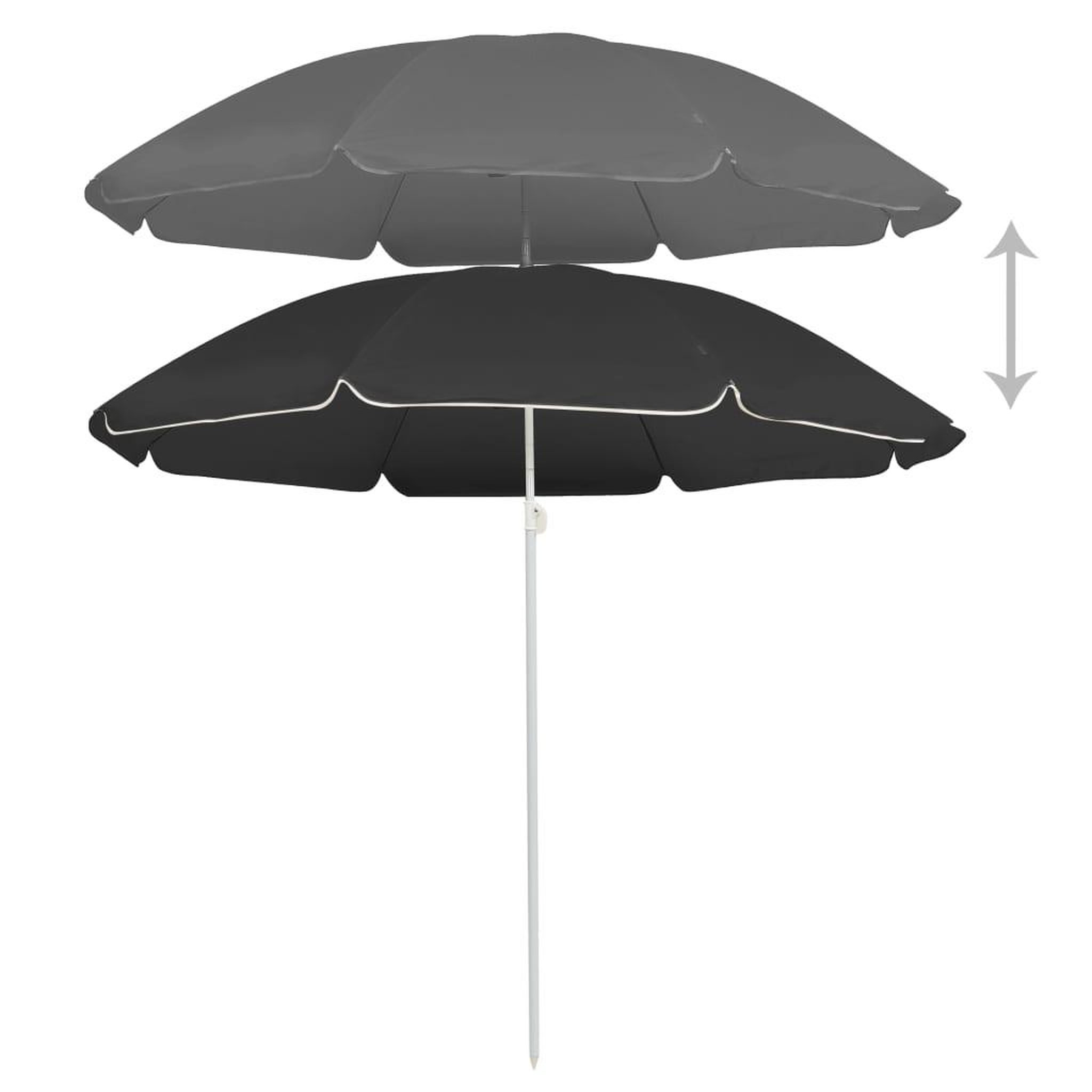 Voir la diapositive 2 : VIDAXL Parasol de jardin avec mat en acier anthracite 180 cm
