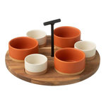 Paris Prix Service Apéritif 7 Pièces  Avery  29cm Orange & Blanc