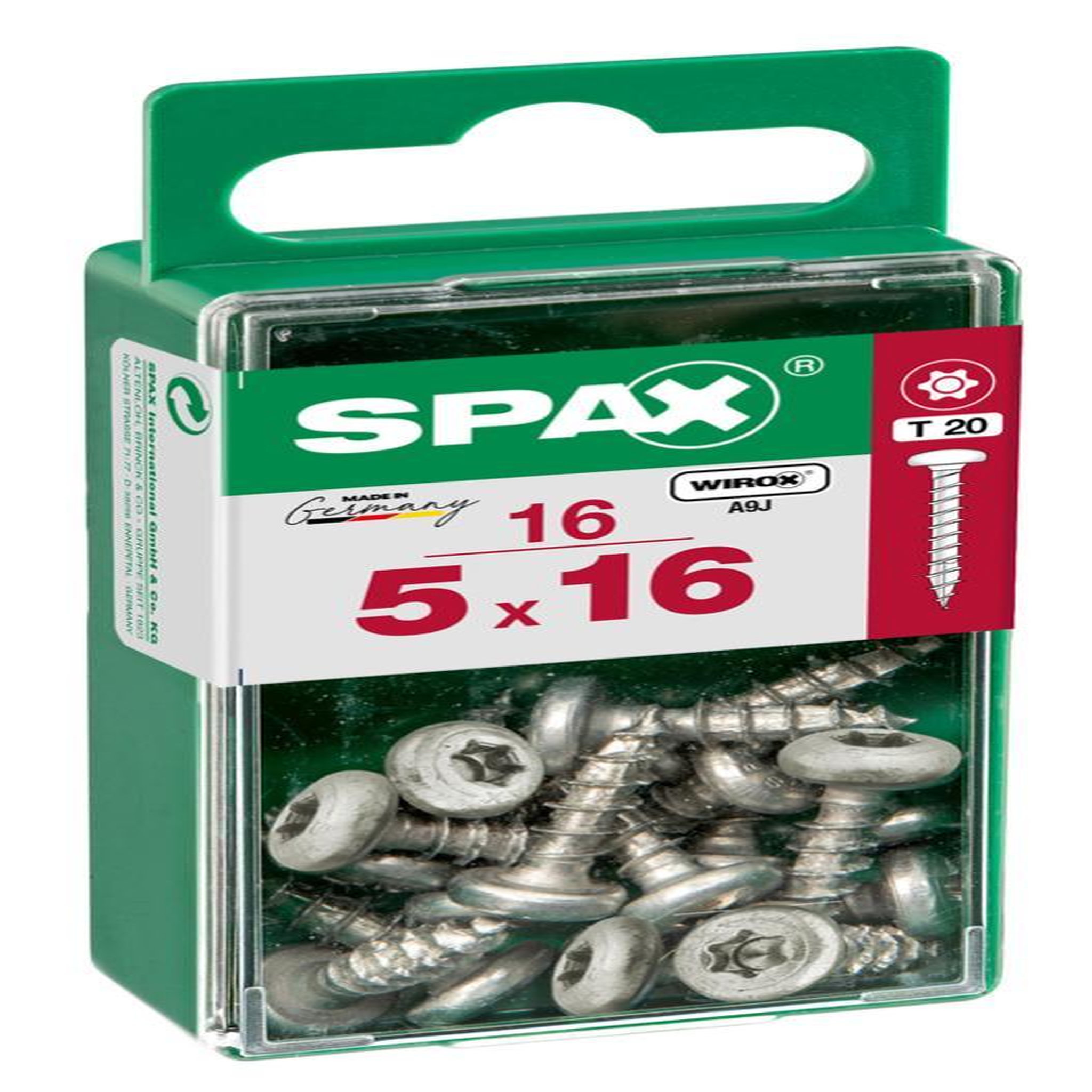 CENTRALE BRICO Lot de 16 vis acier tête ronde torx SPAX, Diam.5 mm x L.16 mm