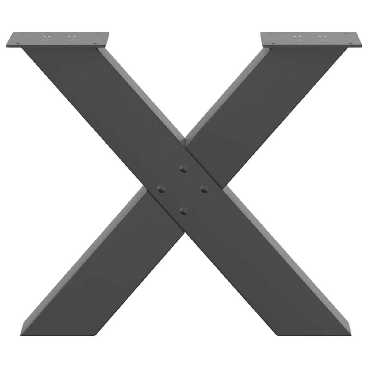 VIDAXL Pieds de table basse forme de X 2 pcs anthracite 60x(42-43) cm