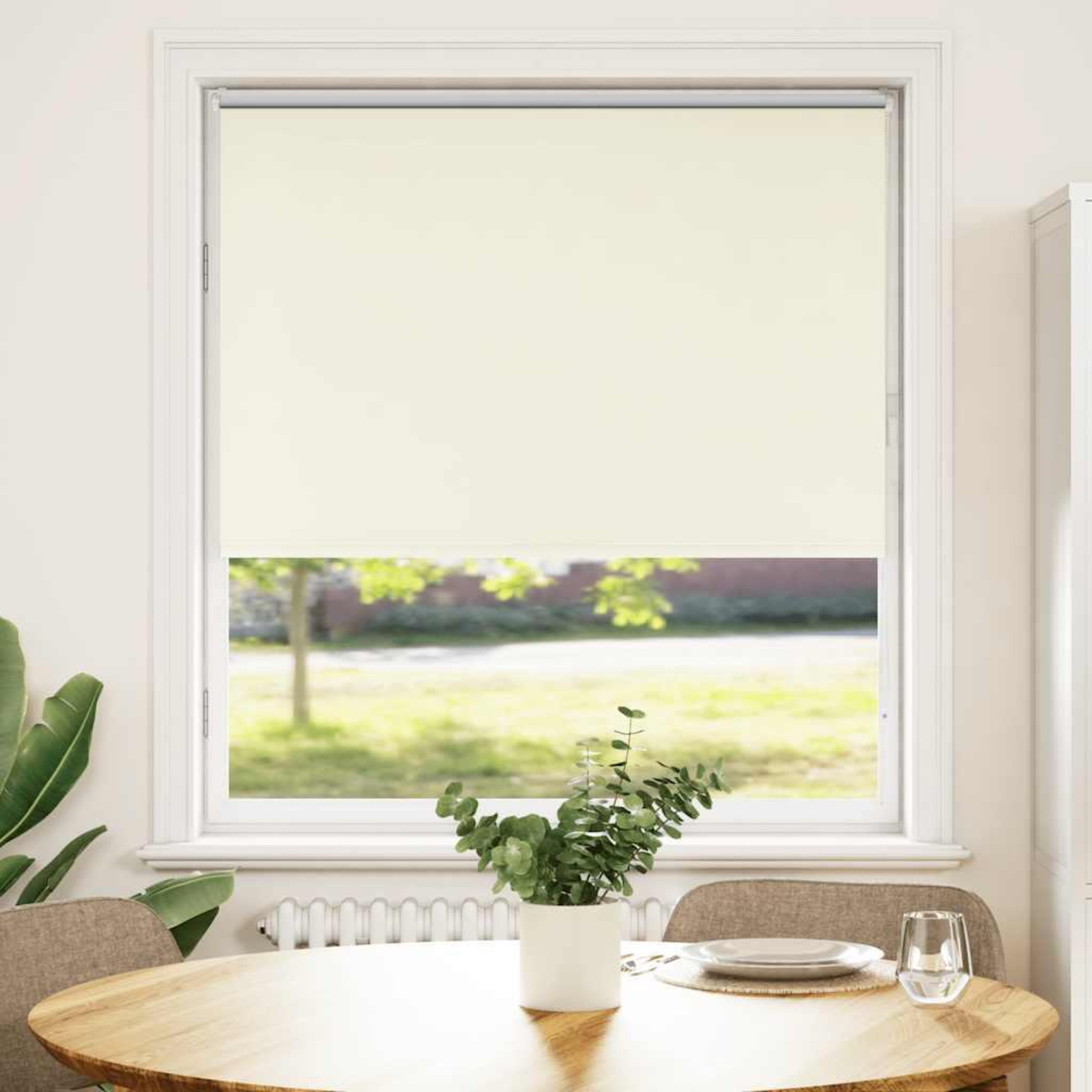Voir la diapositive 2 : VIDAXL Store enrouleur occultant blanc casse 95x175cm largeur du tissu