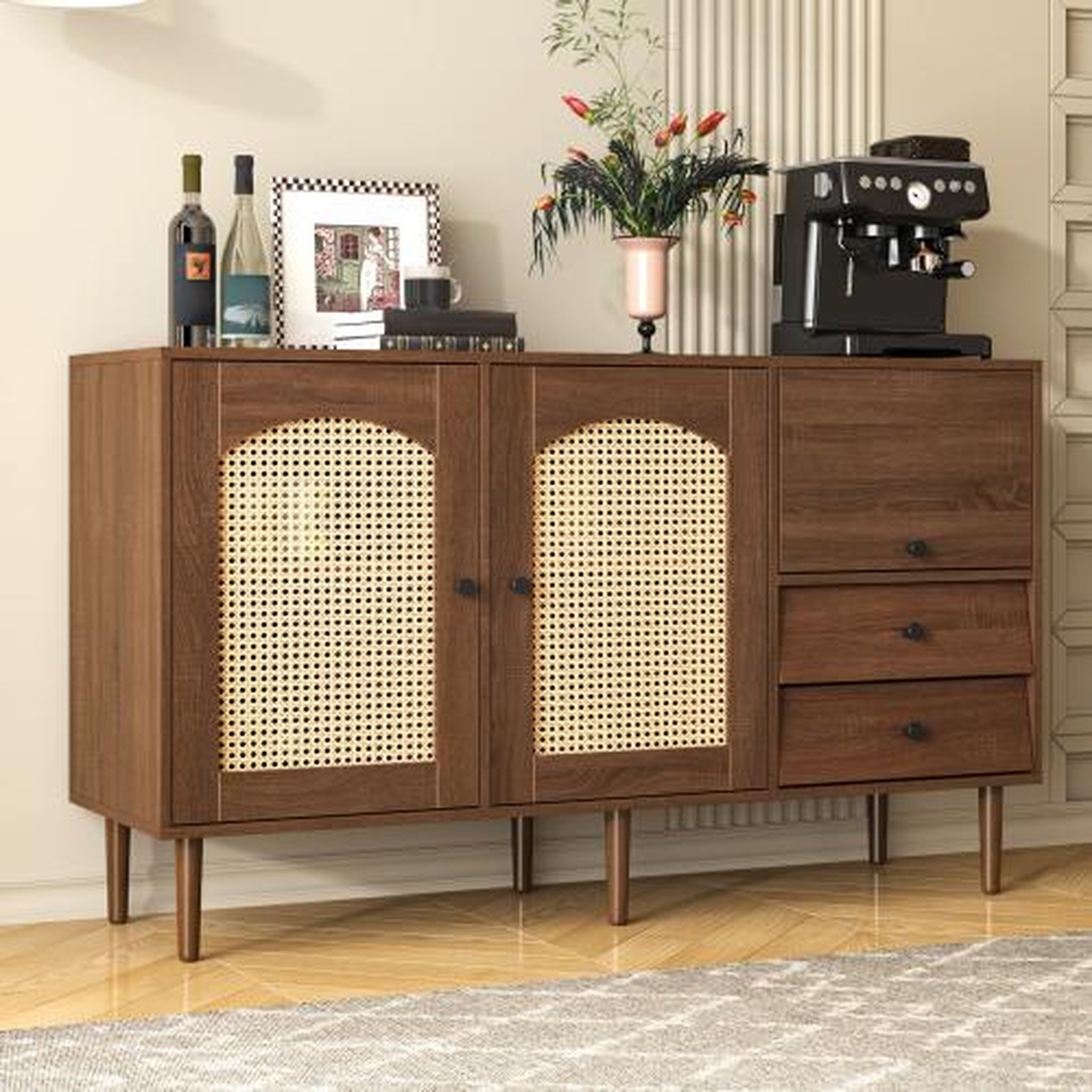 Voir la diapositive 5 : MERAX Buffet 3 porte(s) 2 tiroir(s) - 130 cm naturel panneau de particules