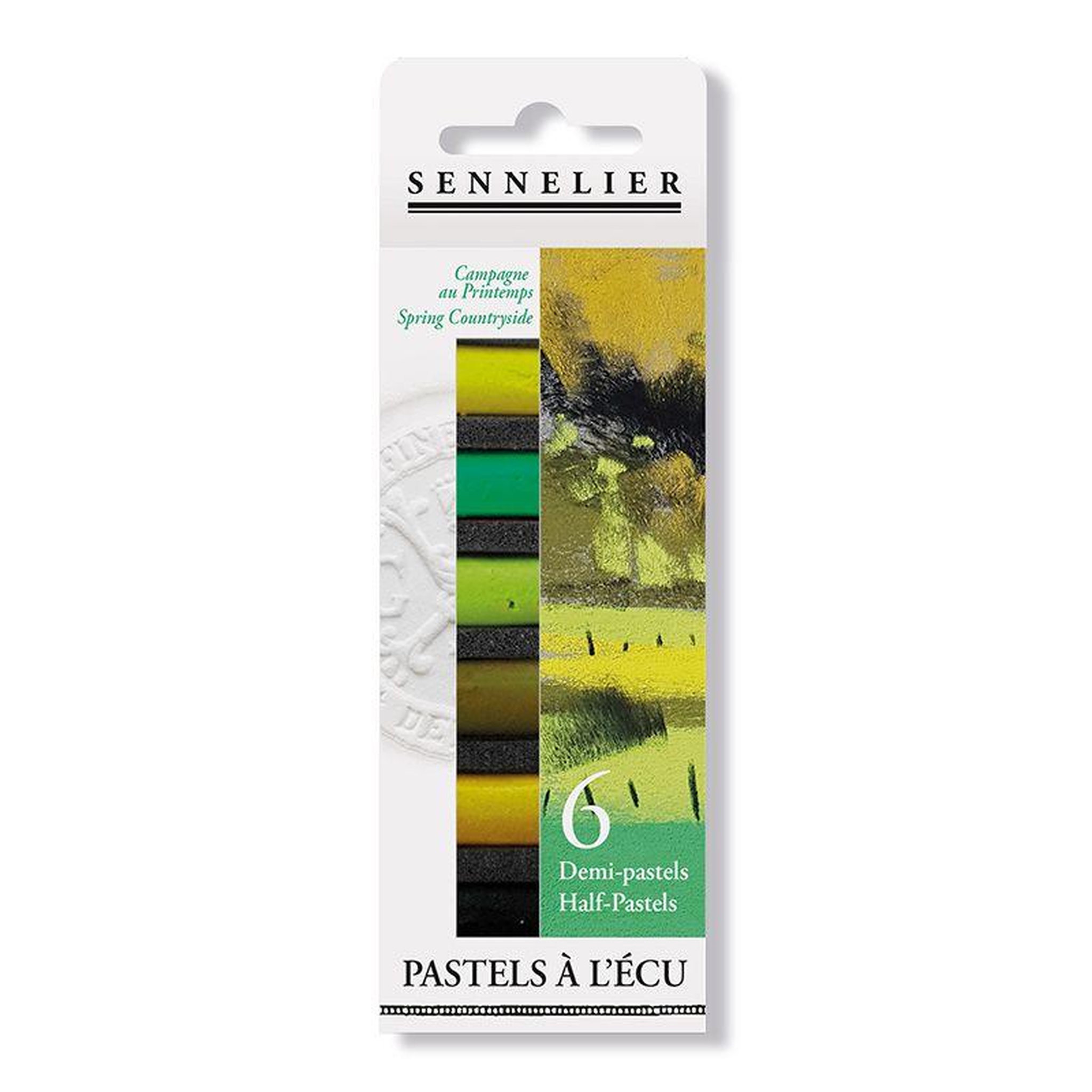 SENNELIER Etui pastels 'A l'écu' - 6 demi-pastels - Campagne au Printemps