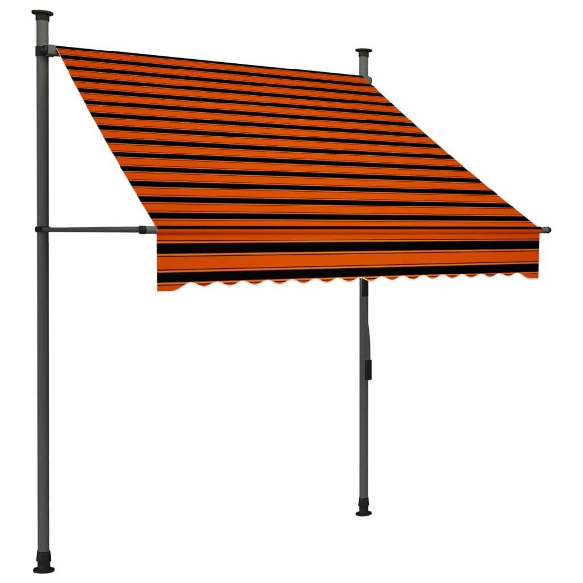 VIDAXL Auvent manuel retractable avec LED 150 cm Orange et marron