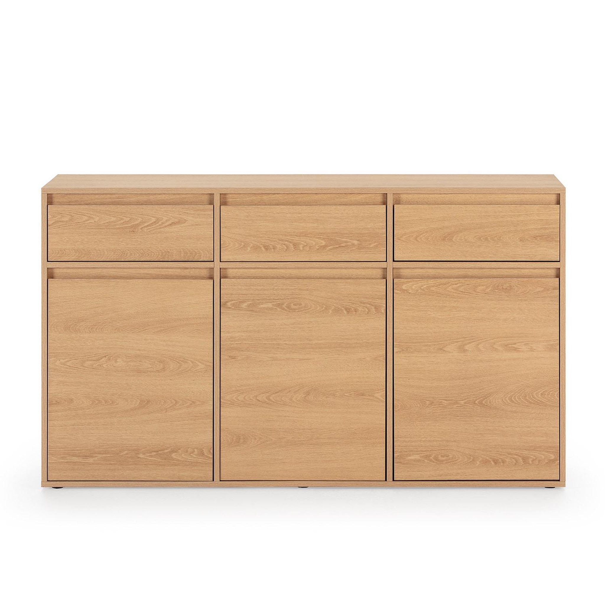 Voir la diapositive 4 : VS VENTA-STOCK Buffet Tori 3 portes 3 tiroirs, coloris chêne, 140 cm