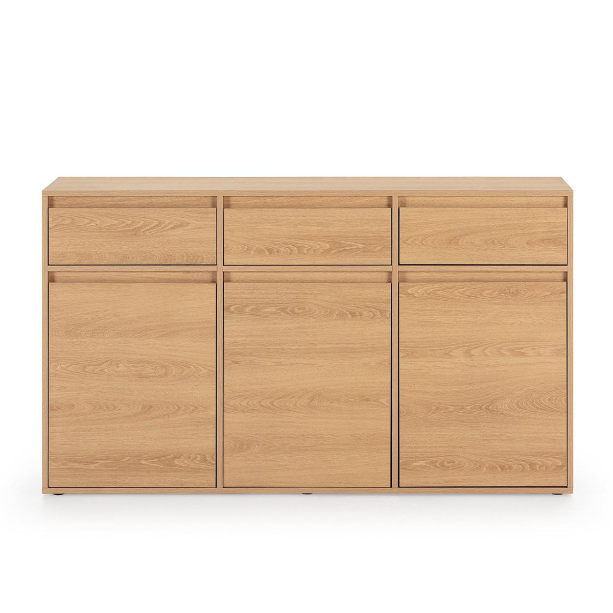 VS VENTA-STOCK Buffet Tori 3 portes 3 tiroirs, coloris chêne, 140 cm