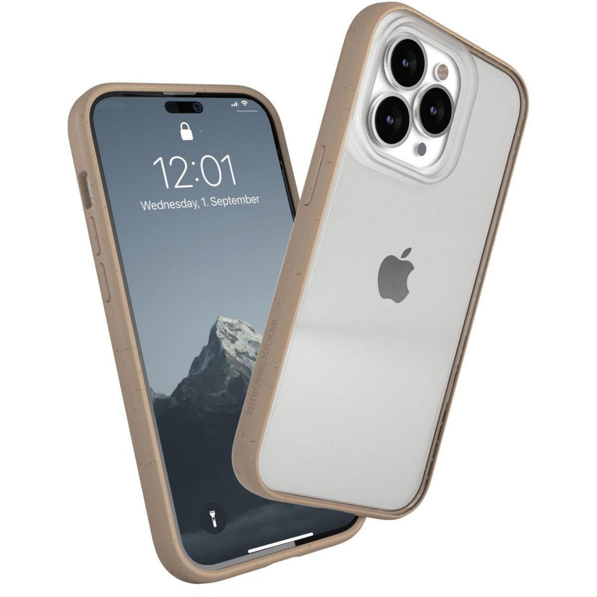 WOODCESSORIES Coque bumper iPhone 14 Pro Max transparent Taupe