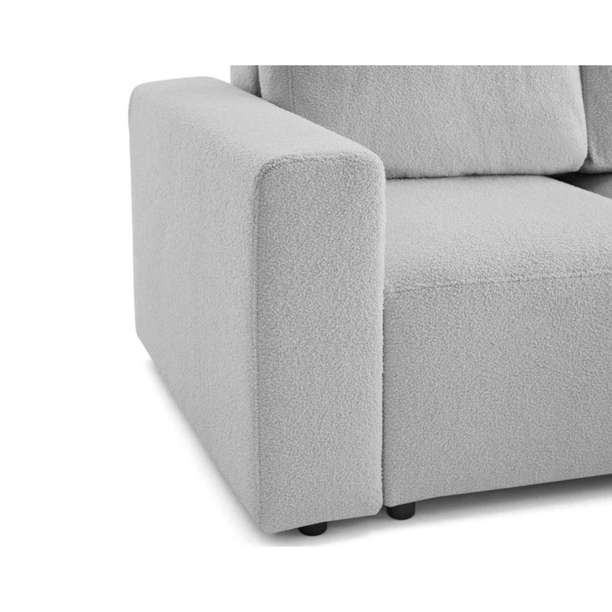 LISA DESIGN Livy - canapé d'angle réversible 4 places convertible avec coffre en tissu bouclette