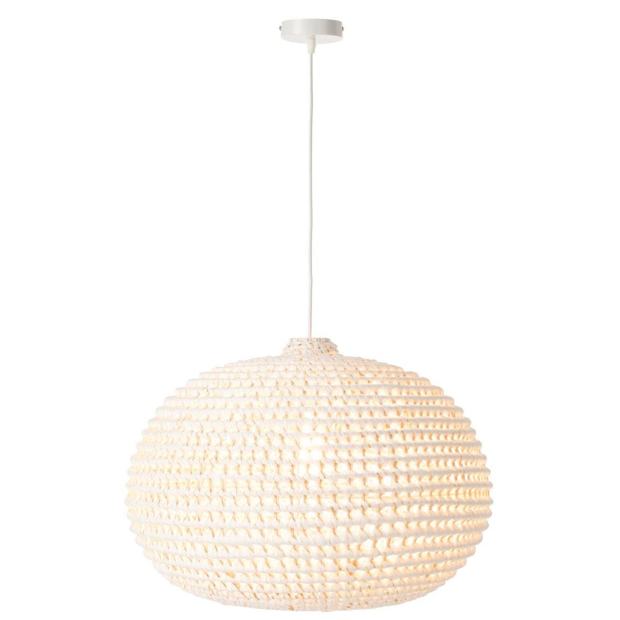 Voir la diapositive 2 : J-LINE Lampe suspension en métal  torsade  55cm blanc