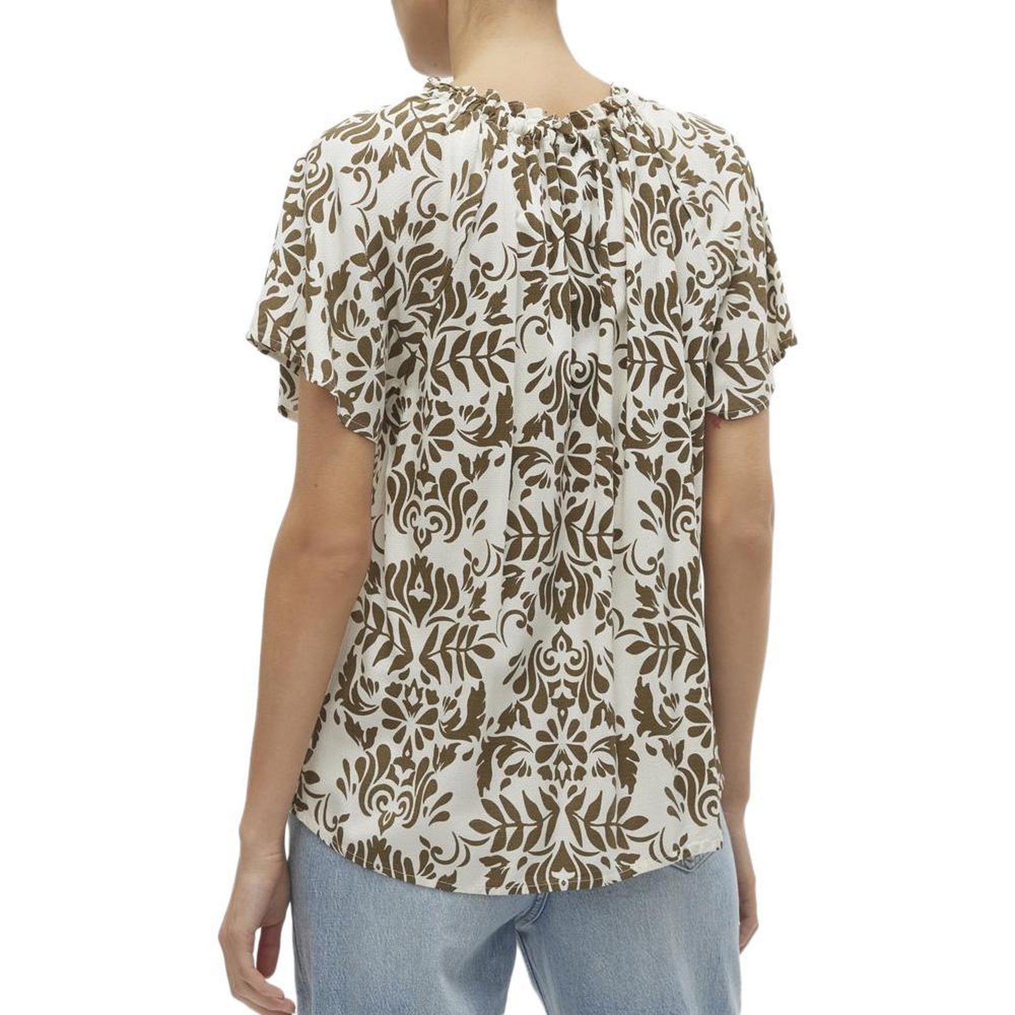 Voir la diapositive 2 : Vero Moda Blouse Blanche/Camel Femme Vero Moda Mima