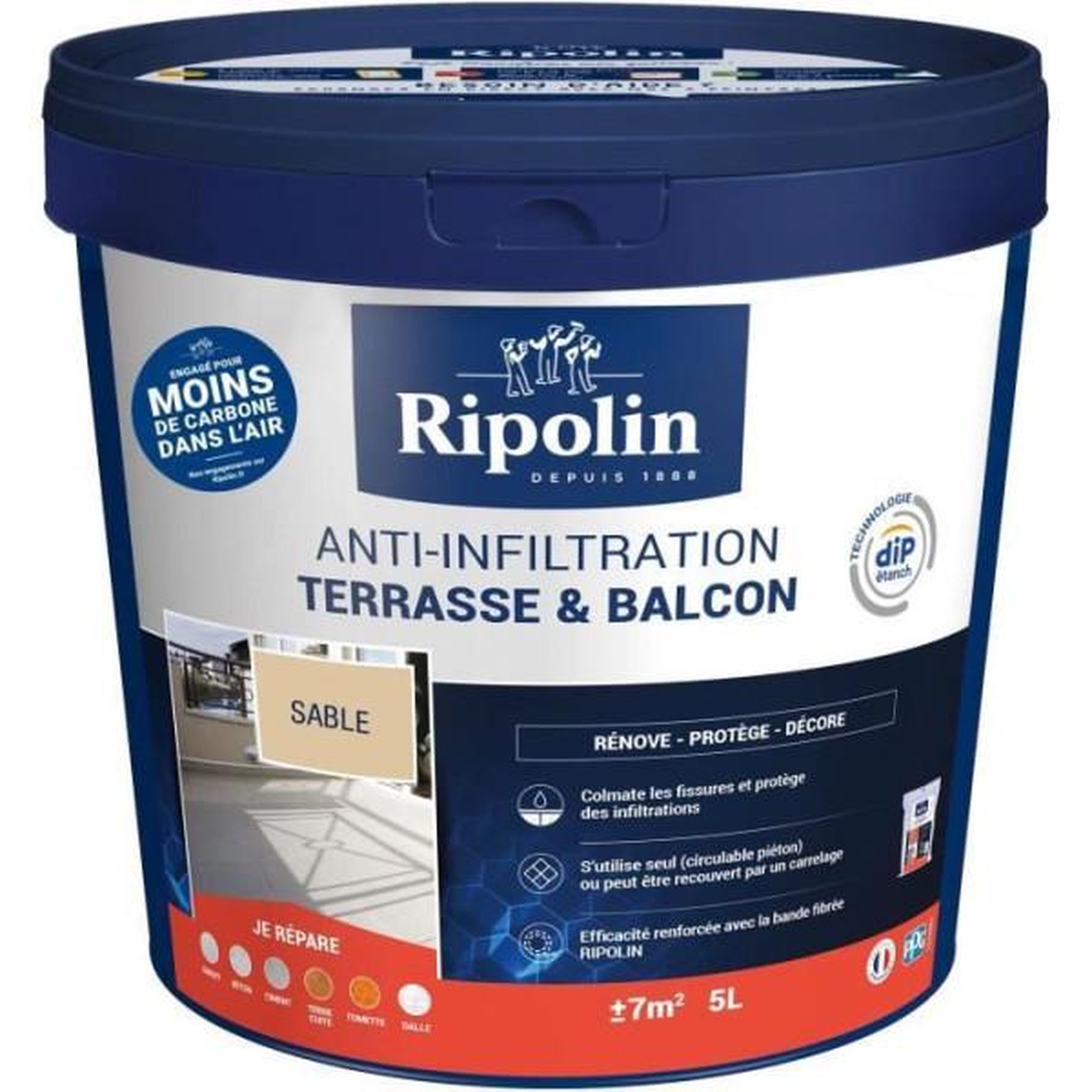 RIPOLIN Anti-infiltrations terrasses & balcons sable - RIPOLIN - 5 L