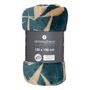 Voir la diapositive 4 : ATMOSPHERA Plaid en Flanelle Imprimé  Jiling  125x150cm Camel & Bleu