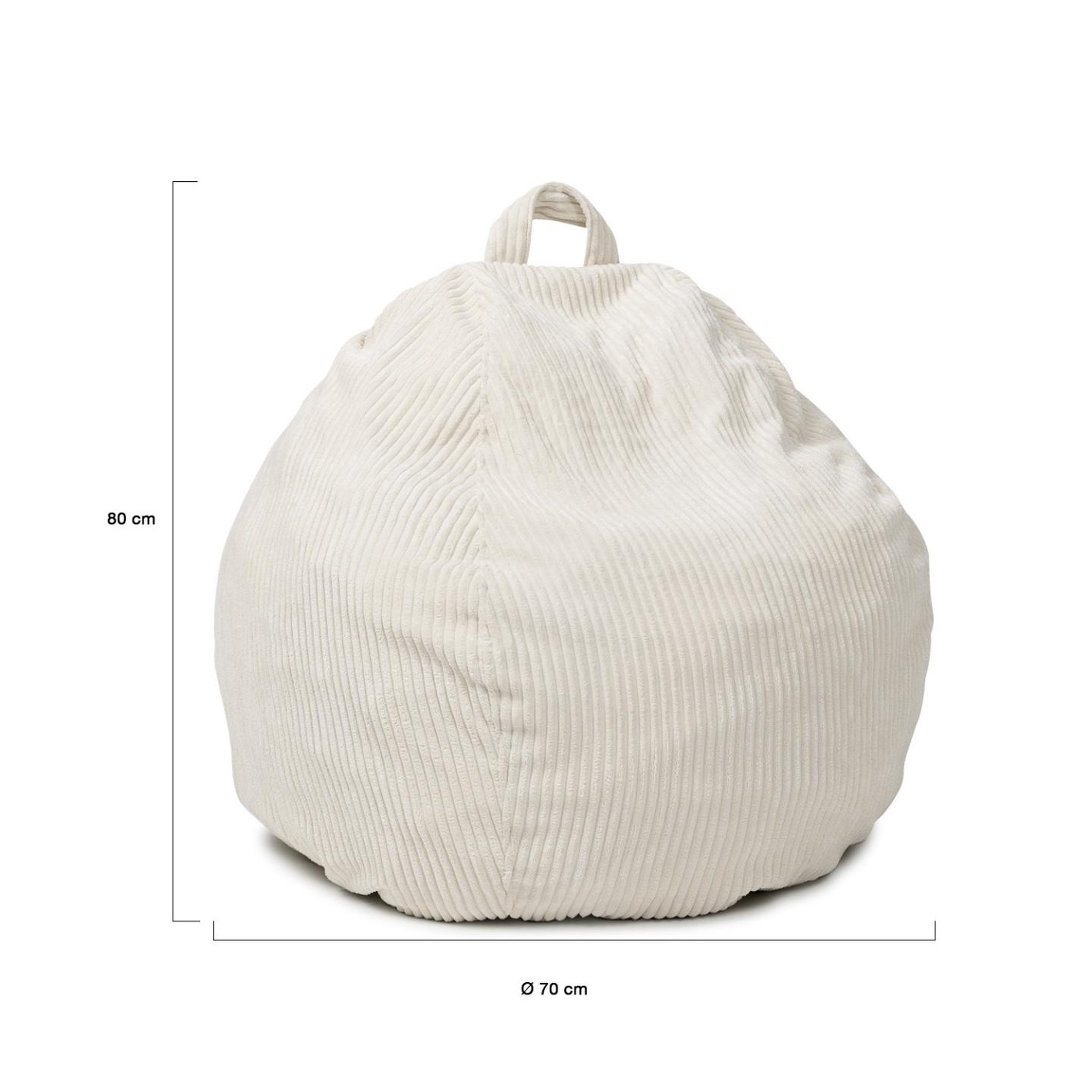 Voir la diapositive 4 : ID MARKET Pouf poire hortense en velours côtelé beige