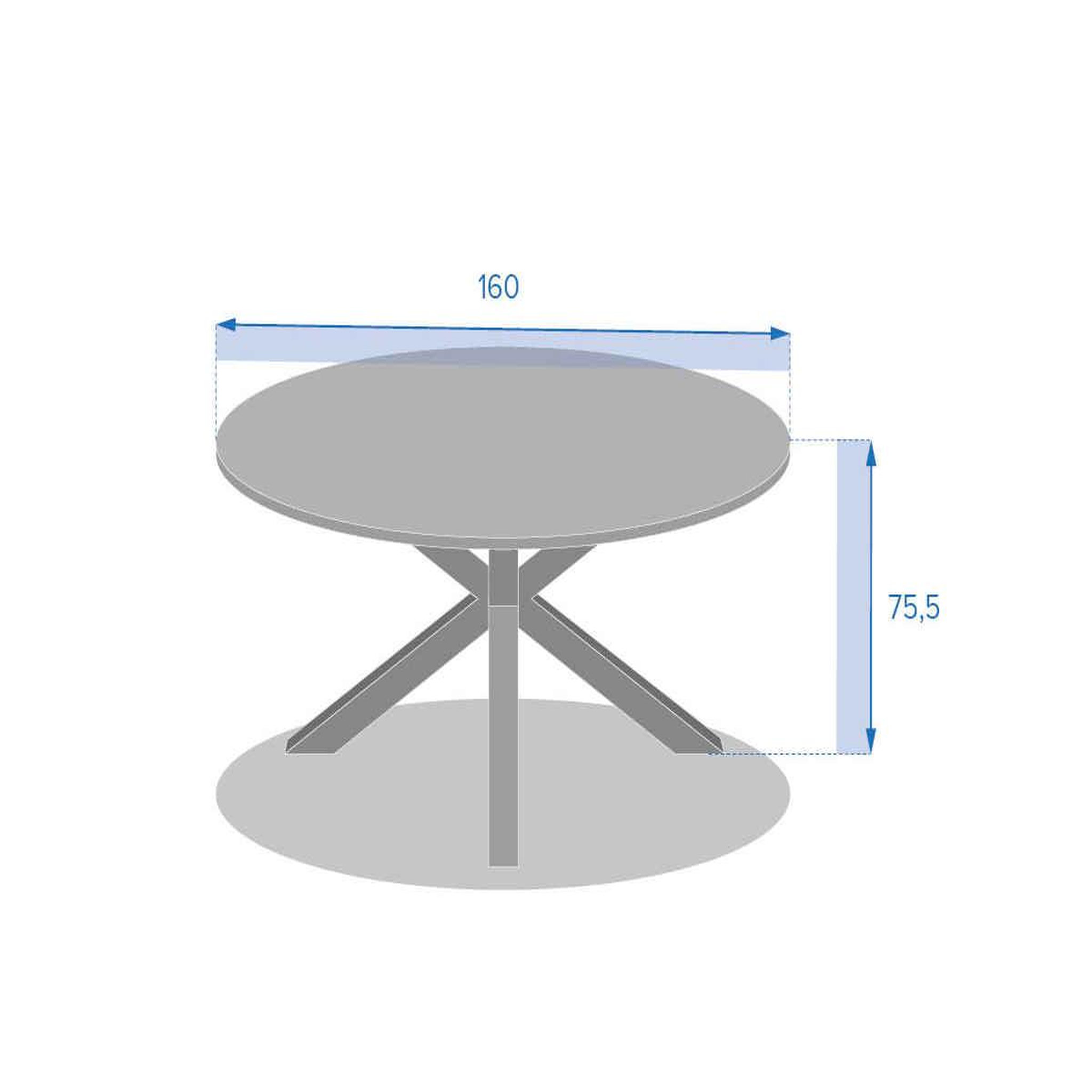 Voir la diapositive 4 : HESPERIDE Table de jardin ronde alu/acacia oriengo graphite - 8 places - hespéride