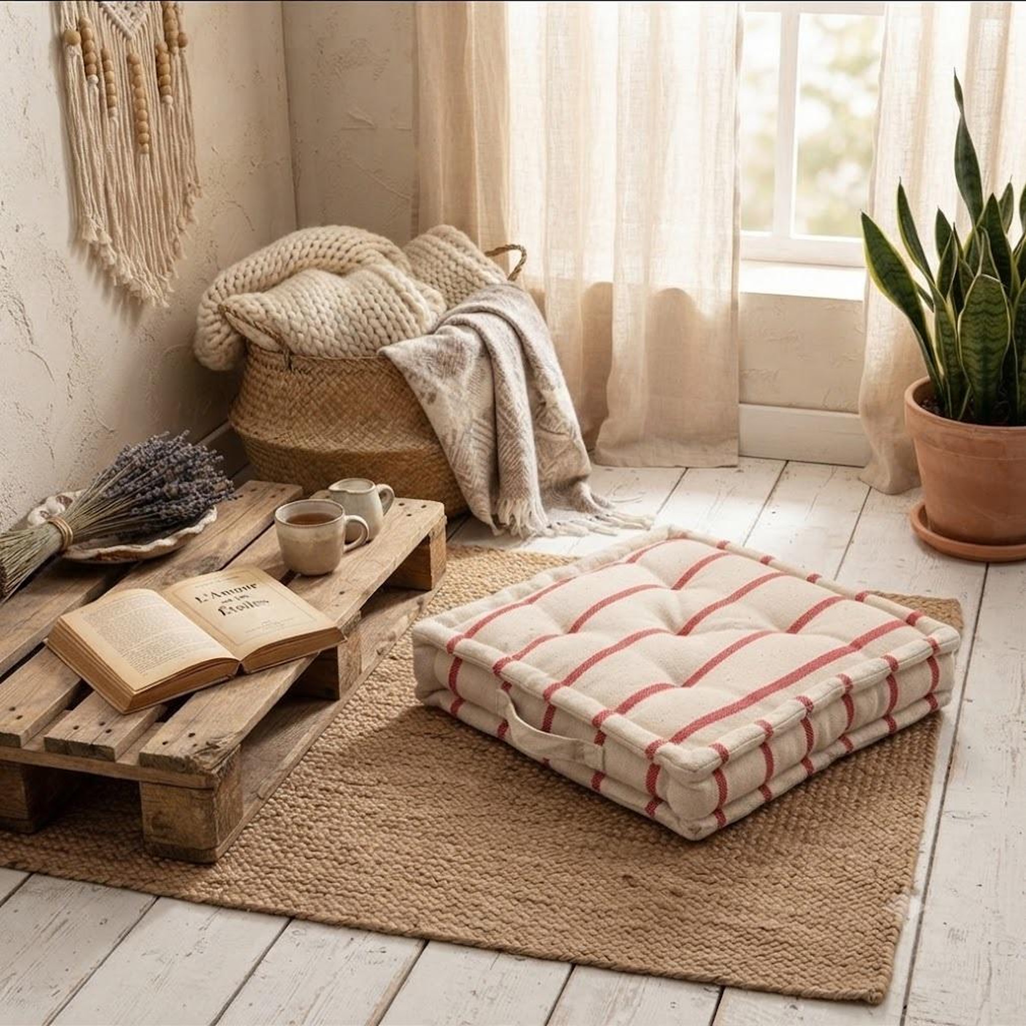 Voir la diapositive 2 : Eden Coussin de sol st tropez design et moderne