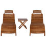 Voir la diapositive 2 : VIDAXL Chaise longue avec table a the 3 pcs Bois d'acacia massif