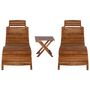 Voir la diapositive 2 : VIDAXL Chaise longue avec table a the 3 pcs Bois d'acacia massif