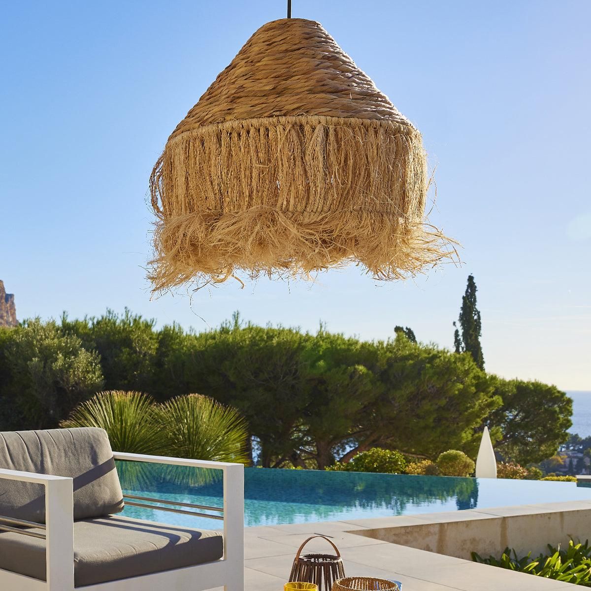 Lumisky Suspension d'extérieur LEONORA Marron Fibre naturelle D44 cm