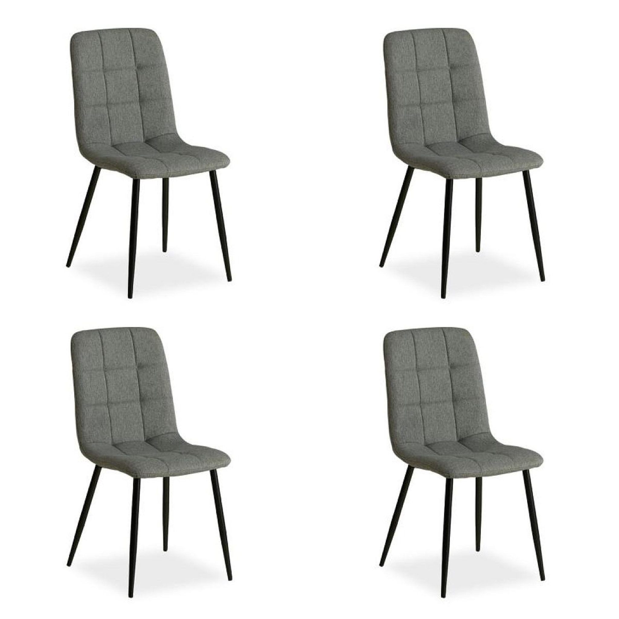 HomeStyle4U Chaise de salle à manger lot 4 chaises grises