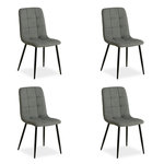 HomeStyle4U Chaise de salle à manger lot 4 chaises grises