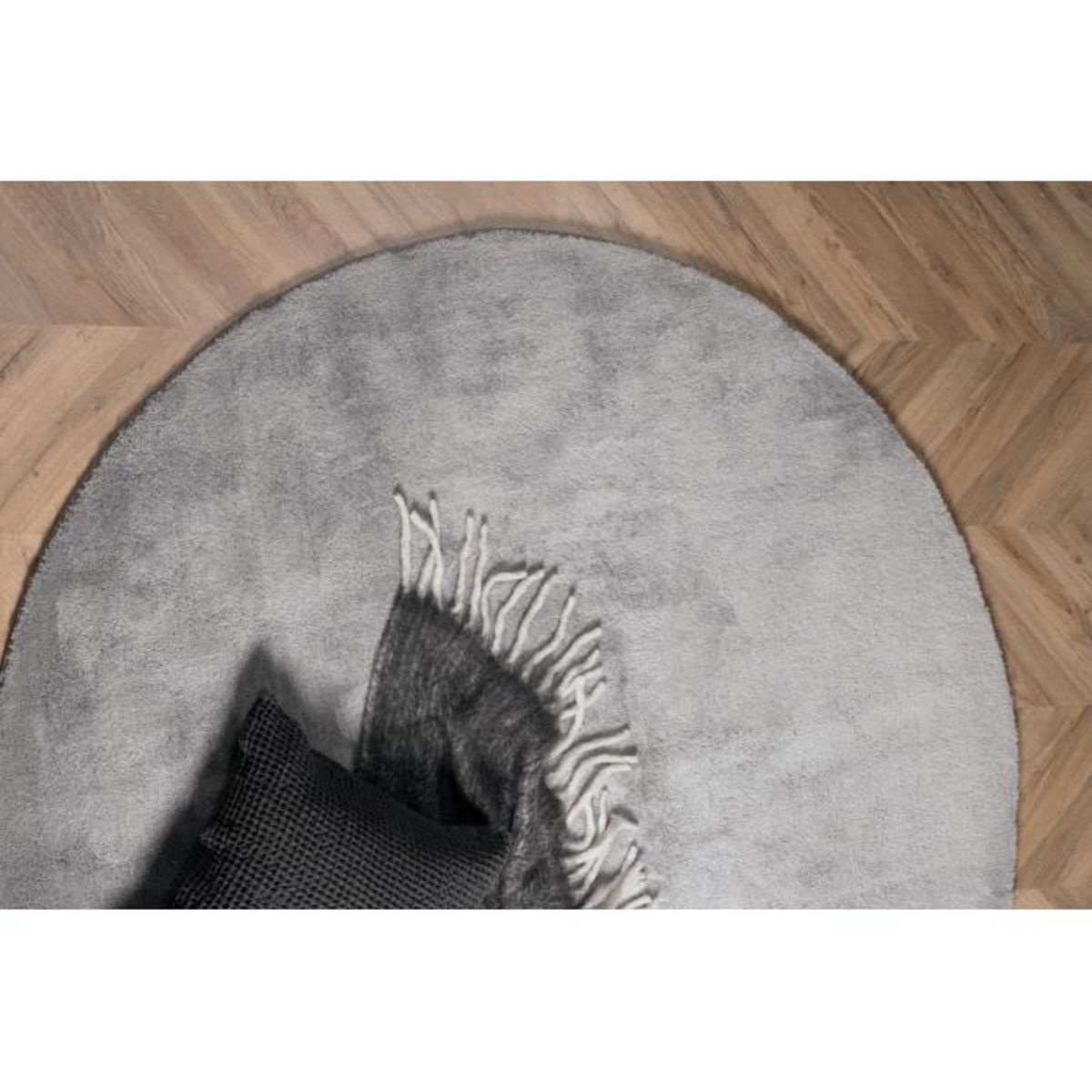 Paris Prix Tapis Déco Rond  Undra  200cm Argent