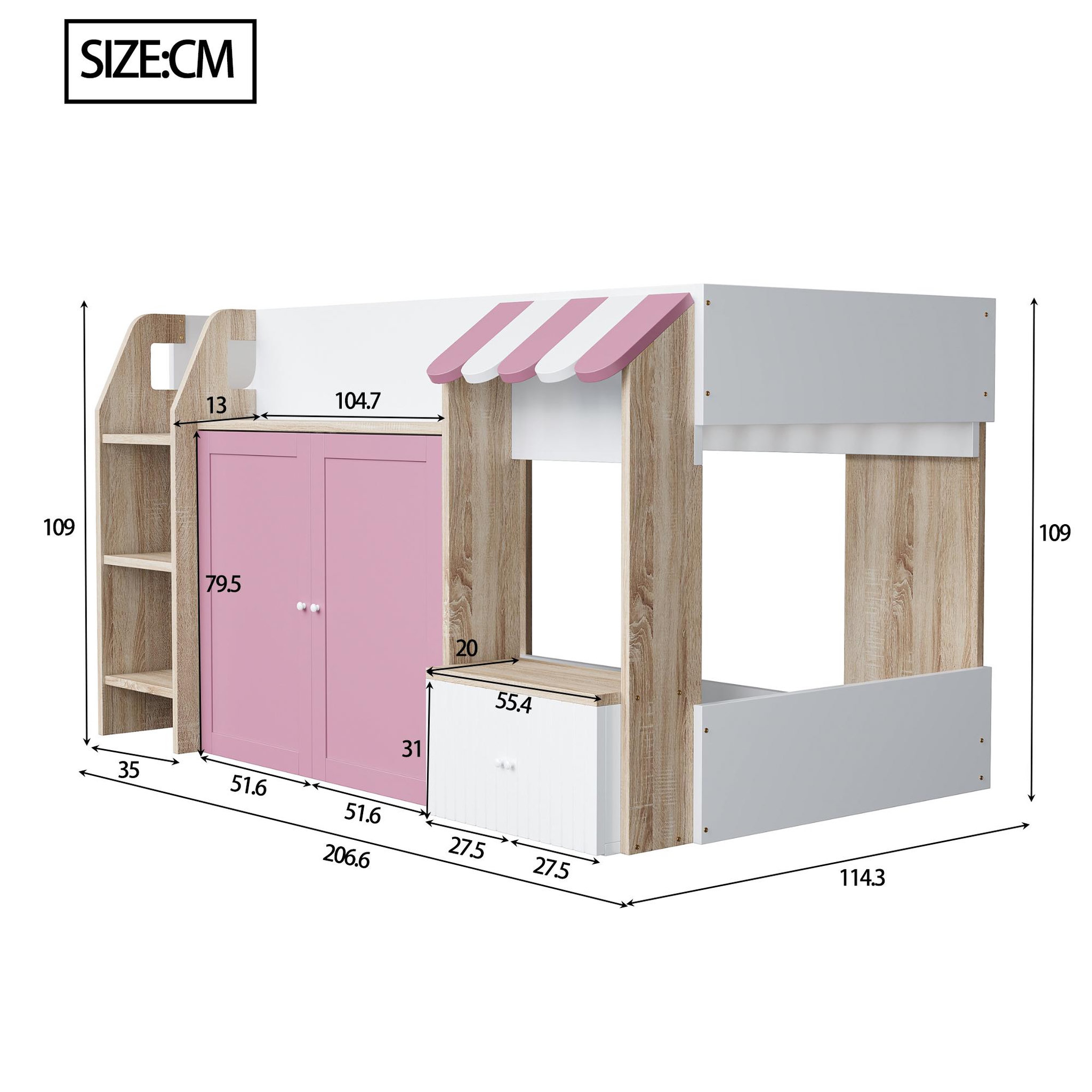 Voir la diapositive 3 : MERAX Lit mezzanine enfant