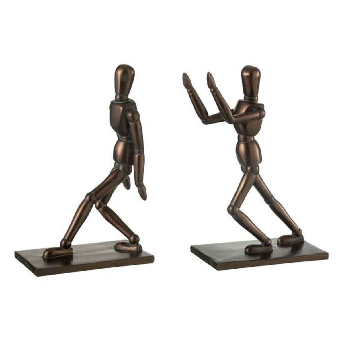 Paris Prix Lot de 2 Serre-Livres  Personnage Hommes  28cm Marron
