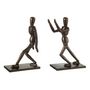 Voir la diapositive 1 : Paris Prix Lot de 2 Serre-Livres  Personnage Hommes  28cm Marron