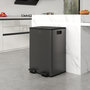 Voir la diapositive 2 : HOMCOM Poubelle de cuisine tri selectif 2 x 28L - poubelle à pédales - acier inox