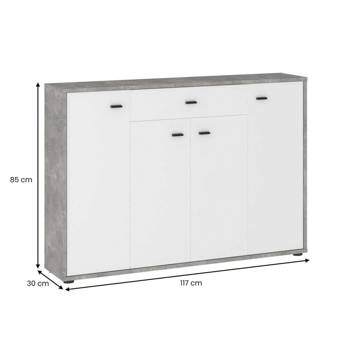 IDIMEX Buffet RAVODA 4 portes 1 tiroir en bois