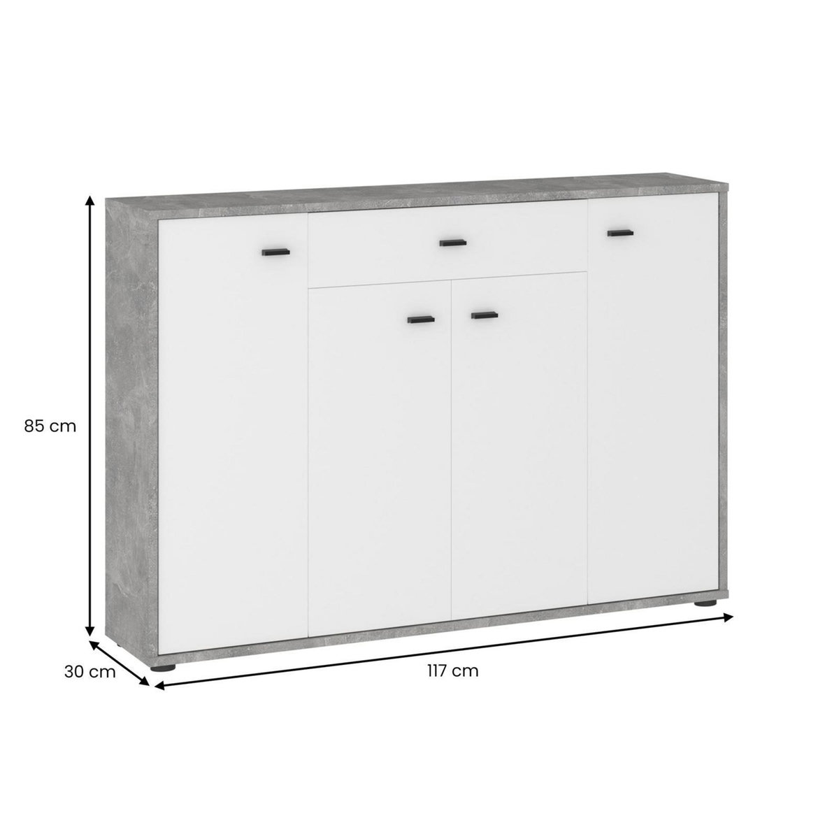 IDIMEX Buffet RAVODA 4 portes 1 tiroir en bois