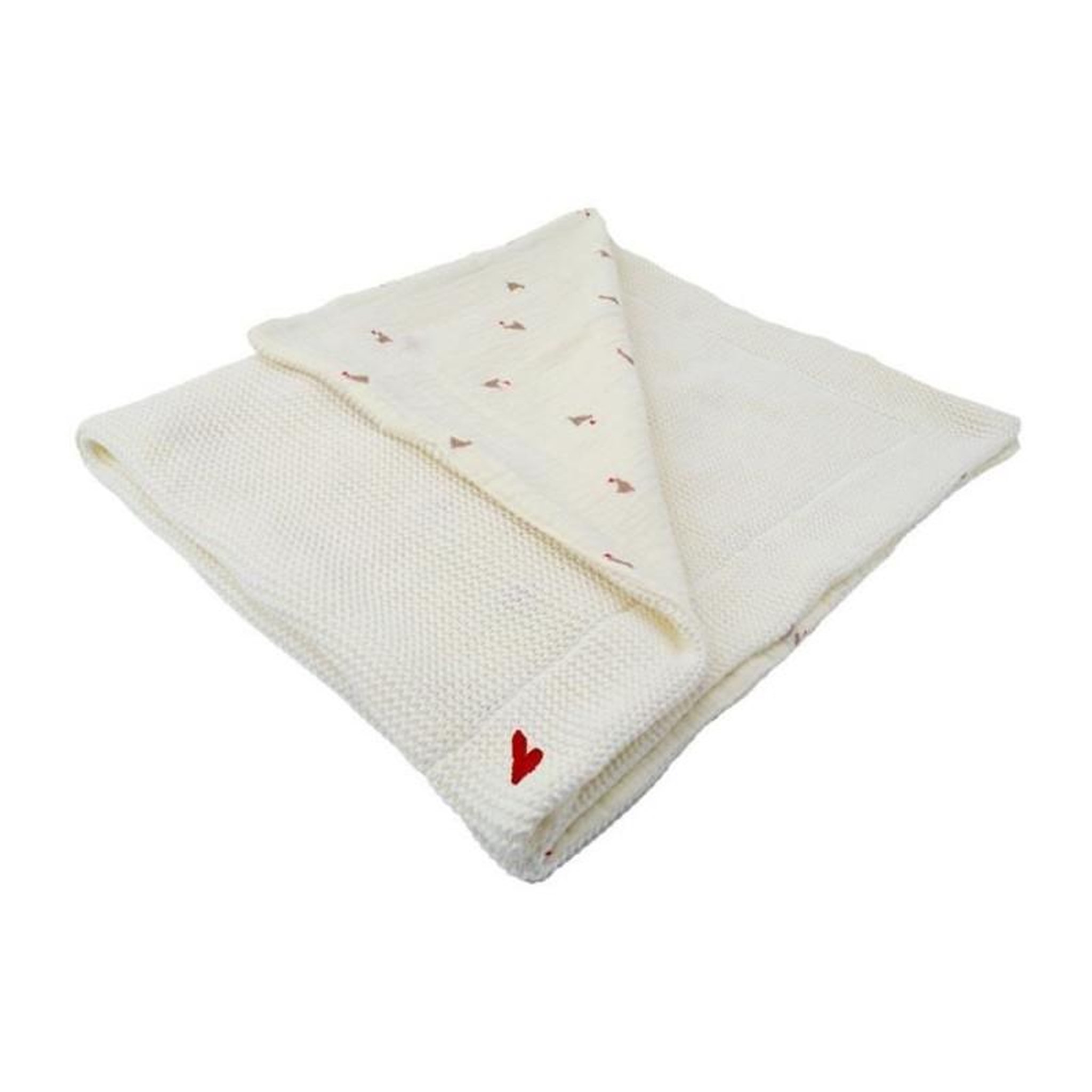 DOMIVA Couverture double face - DOMIVA - Maternity Love - 75 x 100 cm - Grosse maille et mousseline