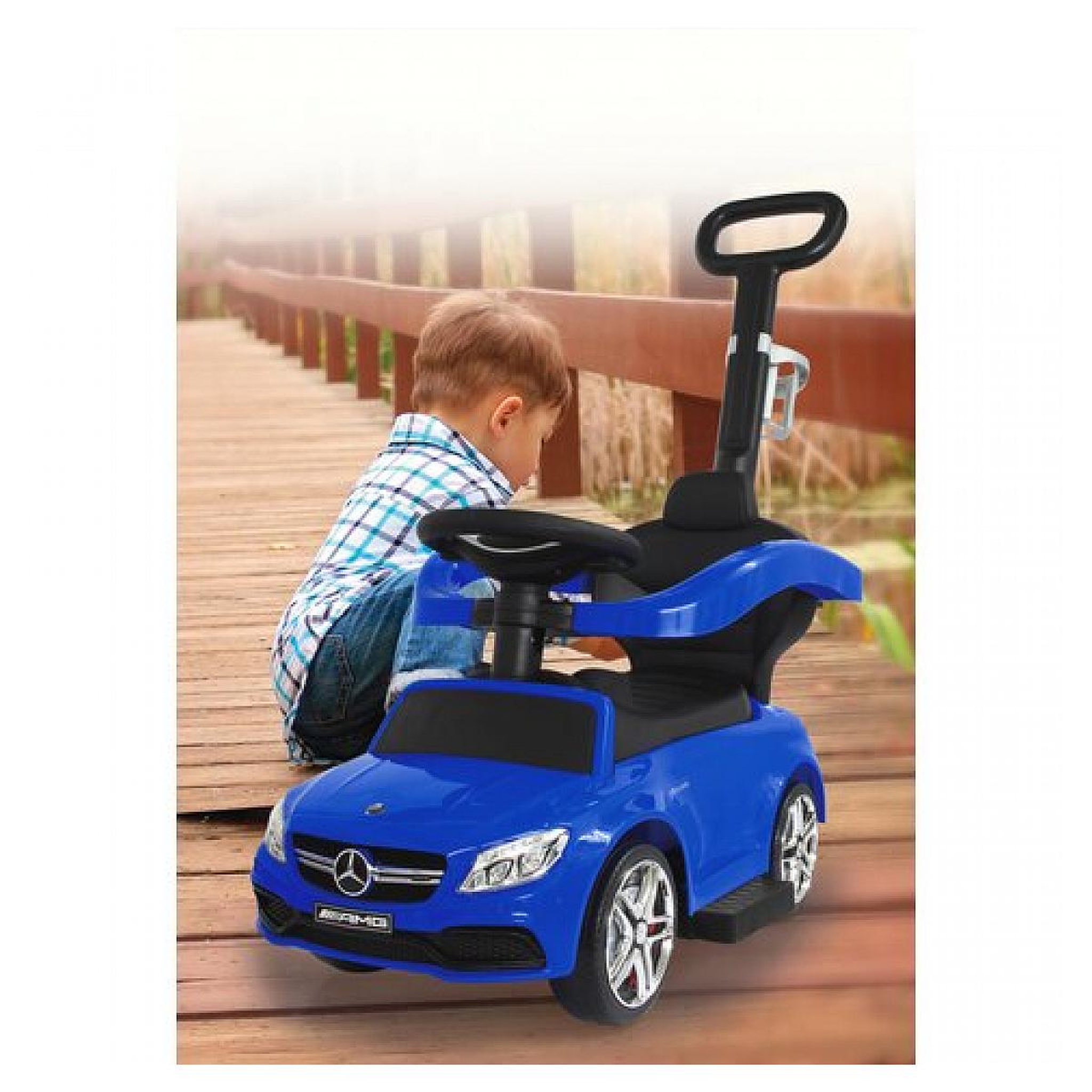 Voir la diapositive 5 : Jamara Push-Car Mercedes-Benz AMG C63 bleu 3en1