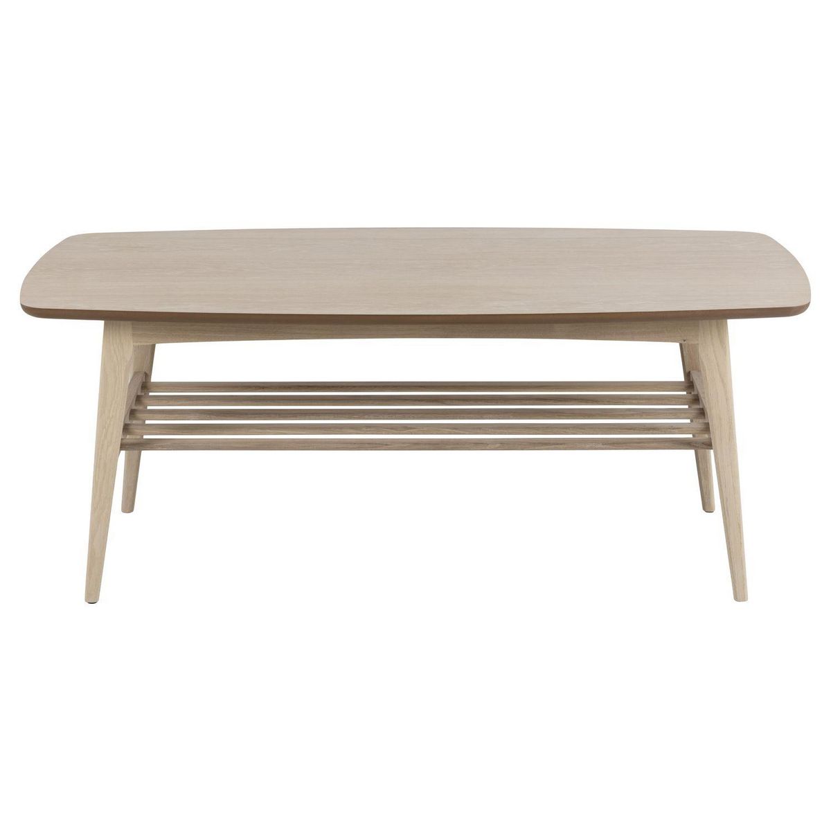 TOILINUX Table basse en MDF avec une étagère de rangement - Beige