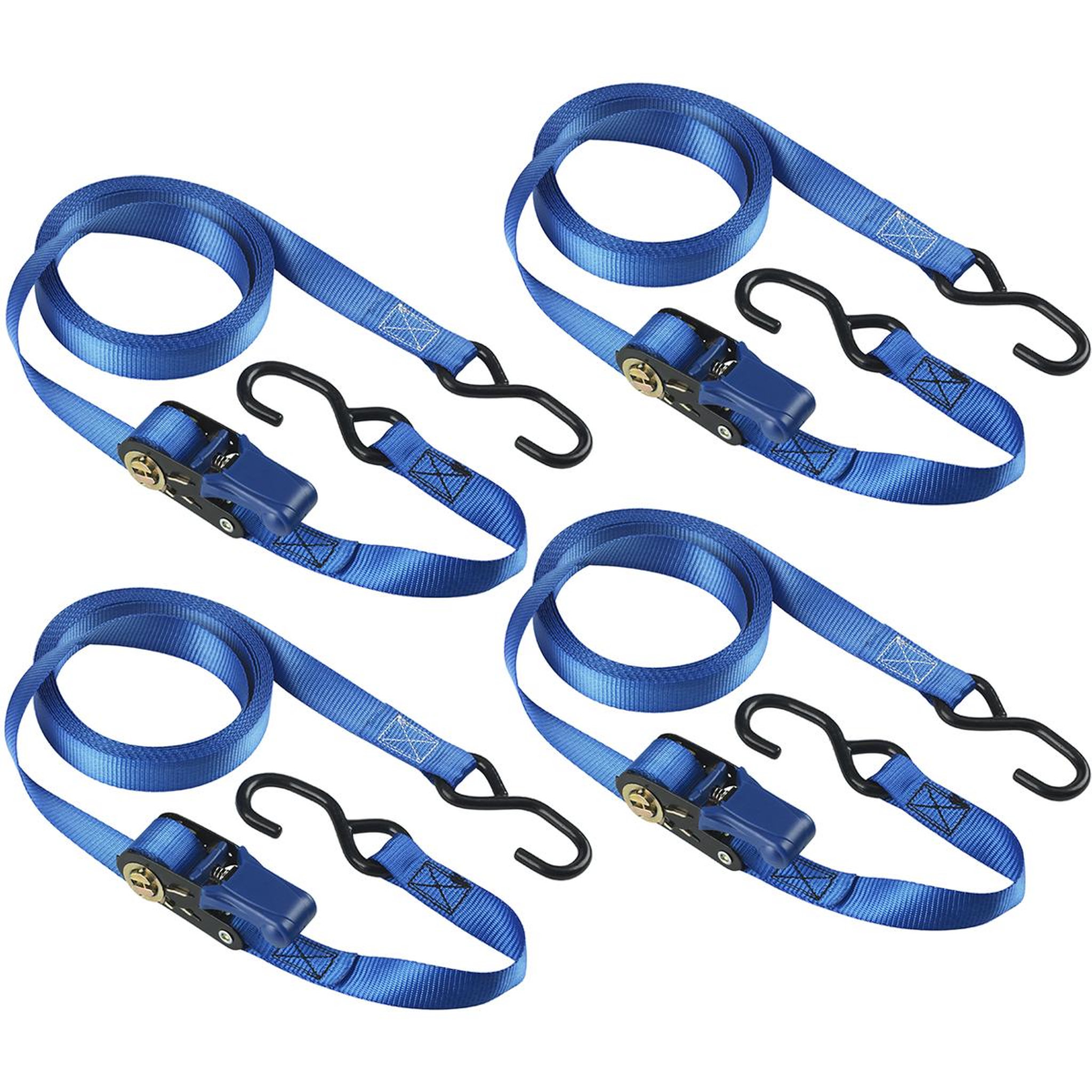 Master lock 4367eurdat sangle d'arrimage avec crochets et cliquet, bleu, 5m x 25mm sangle, pack de 4