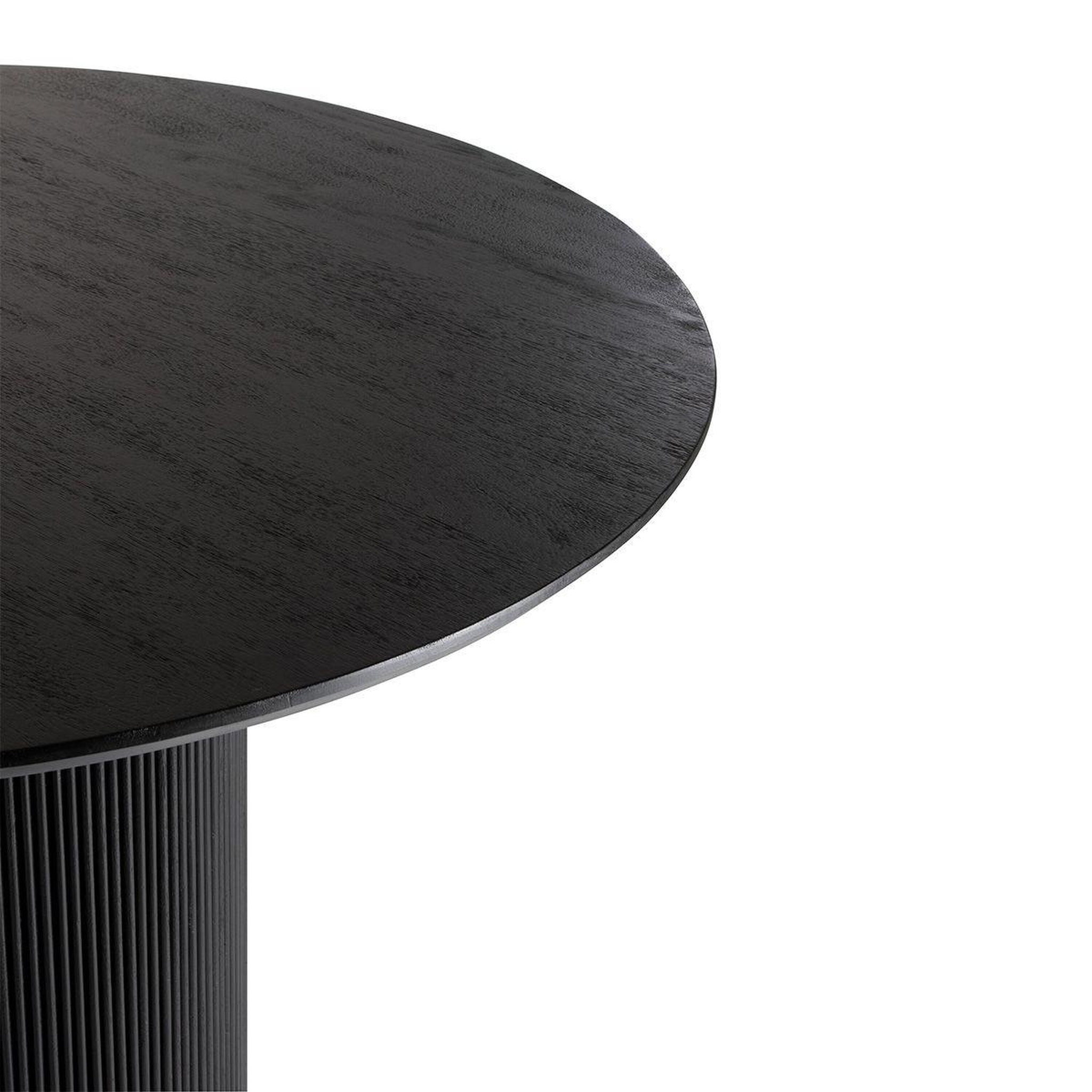 Voir la diapositive 2 : J-LINE Table de repas design en bois  vincent  120cm noir