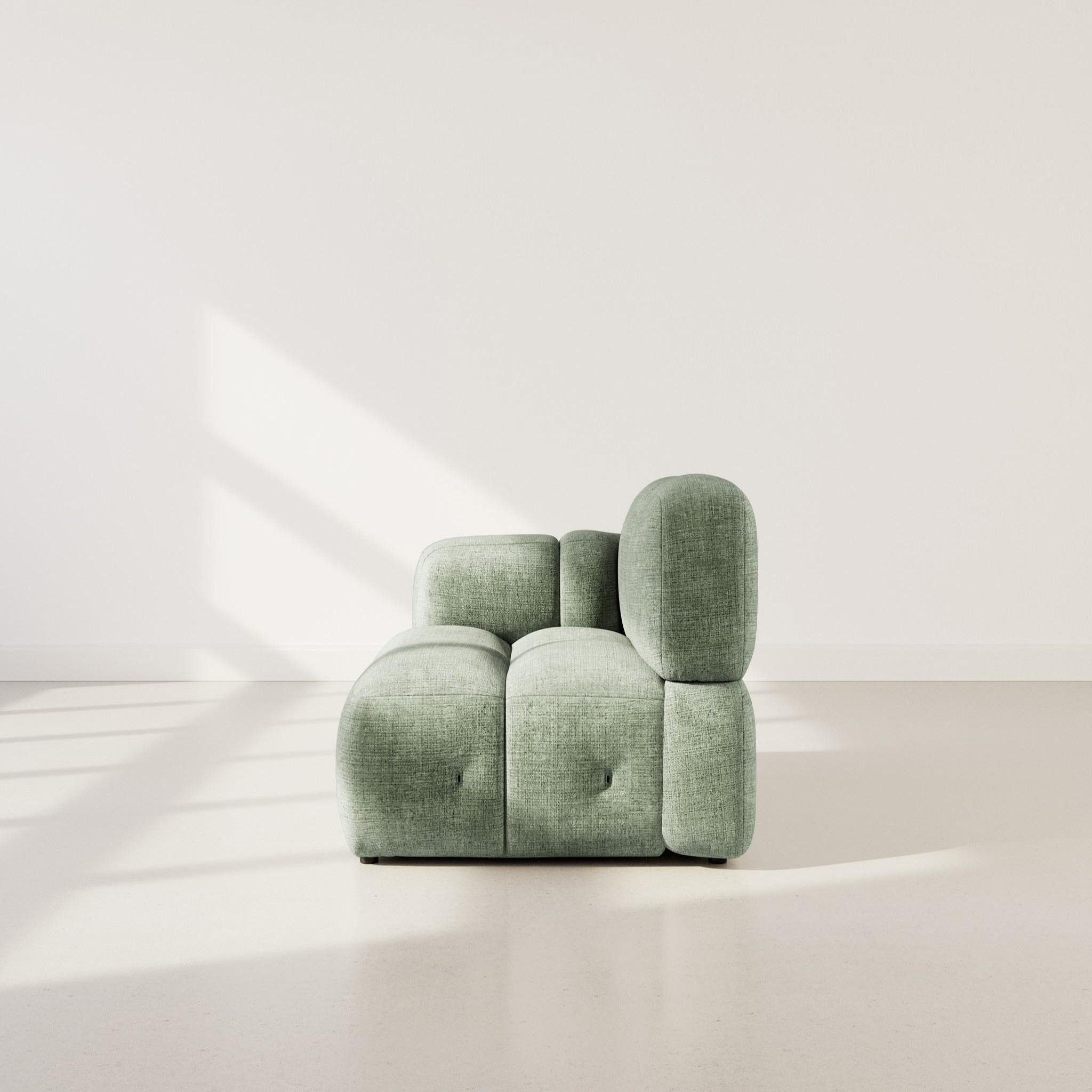Voir la diapositive 6 : LISA DESIGN Grace - module d'assise gauche en velours texturé