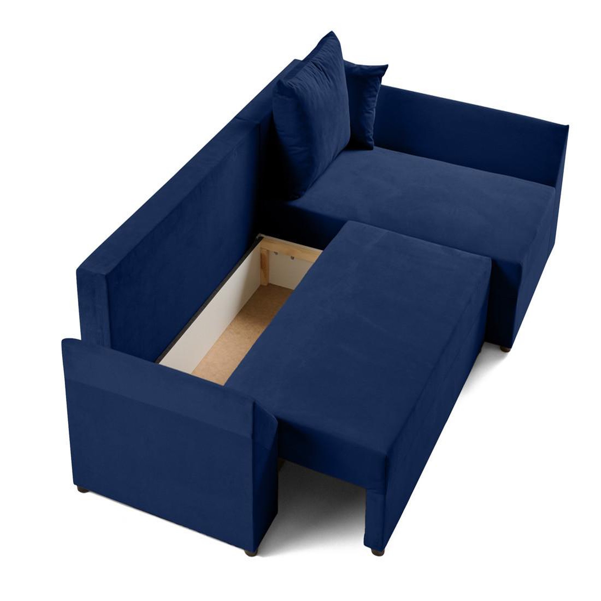Voir la diapositive 2 : BEST MOBILIER Mike - canapé d'angle réversible - 4 places - convertible avec coffre - en velours
