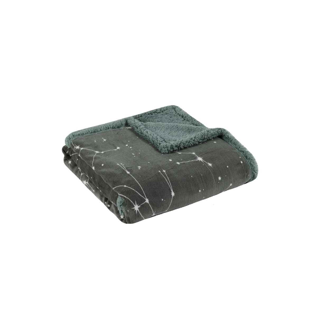 ACTUEL Plaid double face polaire/sherpa imprimé sous les étoiles 