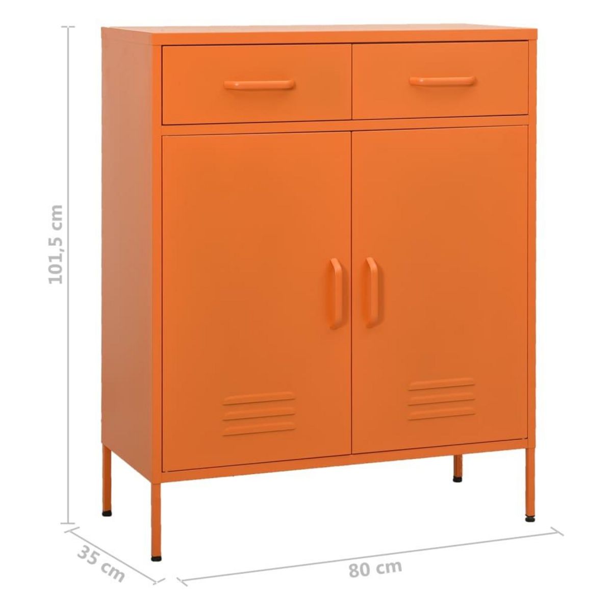 VIDAXL Armoire de rangement Orange 80x35x101,5 cm Acier
