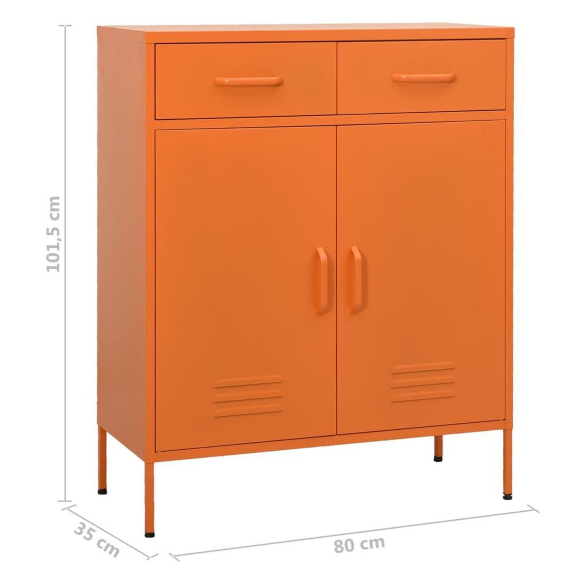VIDAXL Armoire de rangement Orange 80x35x101,5 cm Acier