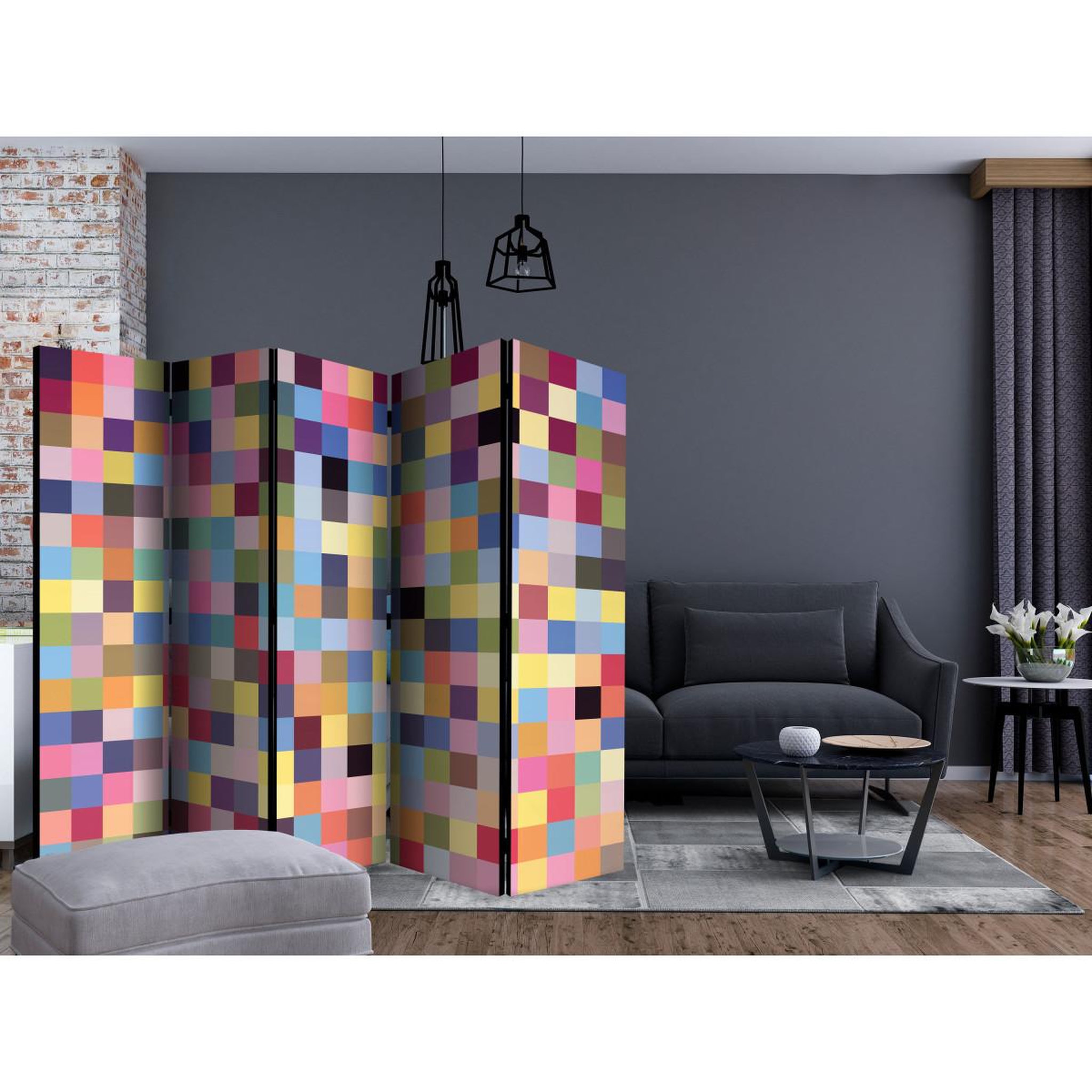 Voir la diapositive 2 : Paris Prix Paravent 5 volets  full range of colors  172x225cm