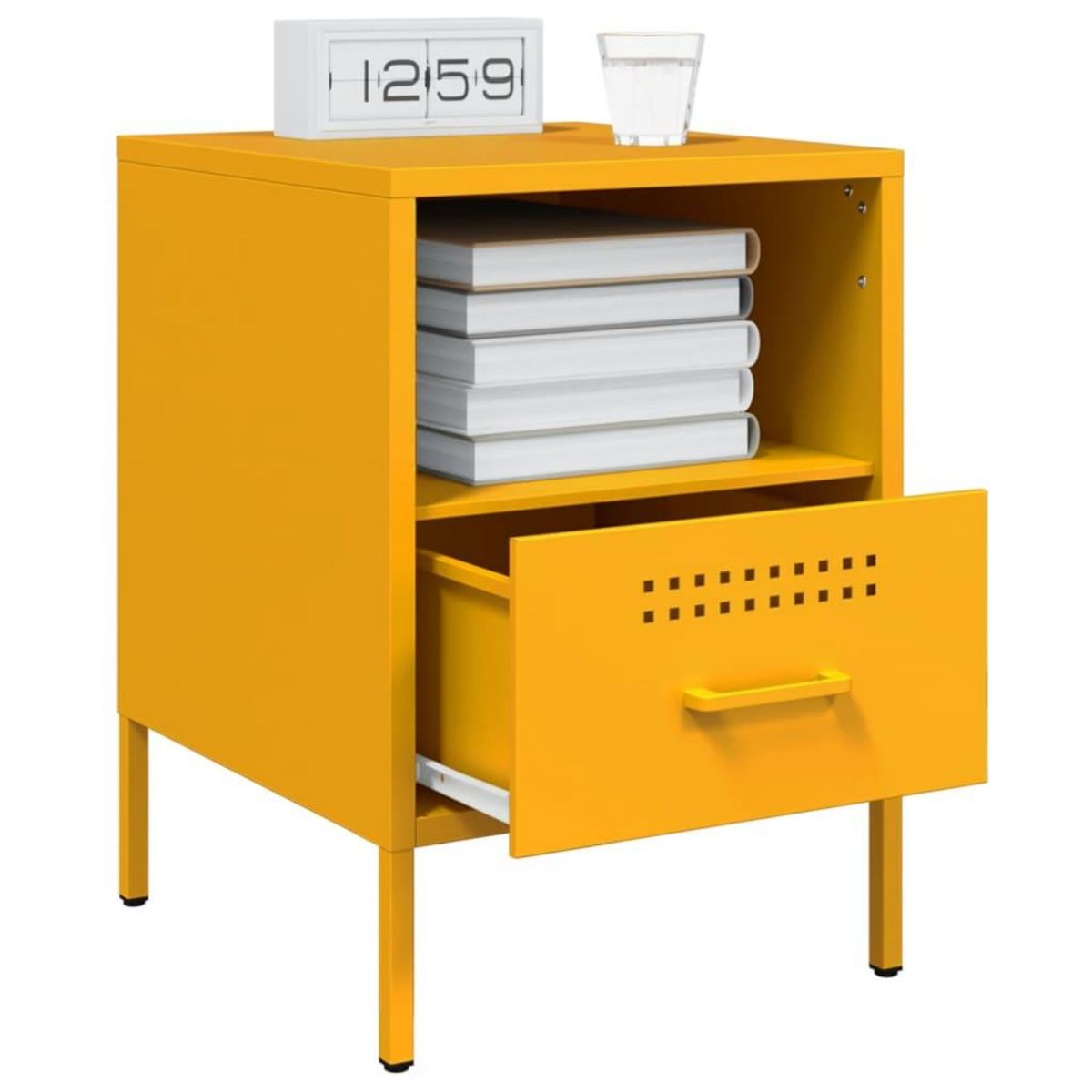 VIDAXL Tables de chevet 2 pcs jaune moutarde 36x39x50,5 cm acier