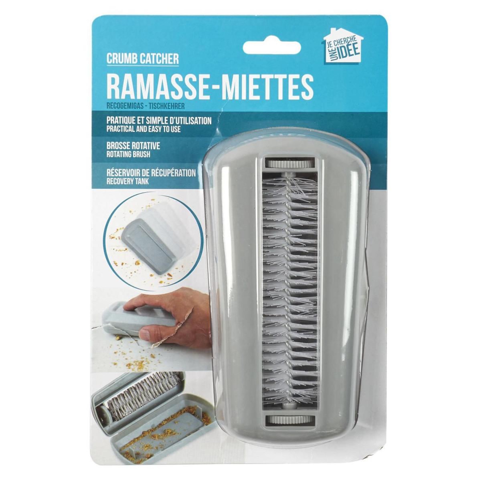 Voir la diapositive 5 : Je cherche une idee Ramasse-Miettes  Brosse Rotative  14cm Gris
