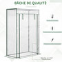 Voir la diapositive 4 : OUTSUNNY Serre de Jardin serre à tomates 1L x 0,5l x 1,5H m porte zippée déroulante acier thermolaqué PVC haute densité 140 g/m² anti-UV