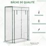 Voir la diapositive 4 : OUTSUNNY Serre de Jardin serre à tomates 1L x 0,5l x 1,5H m porte zippée déroulante acier thermolaqué PVC haute densité 140 g/m² anti-UV